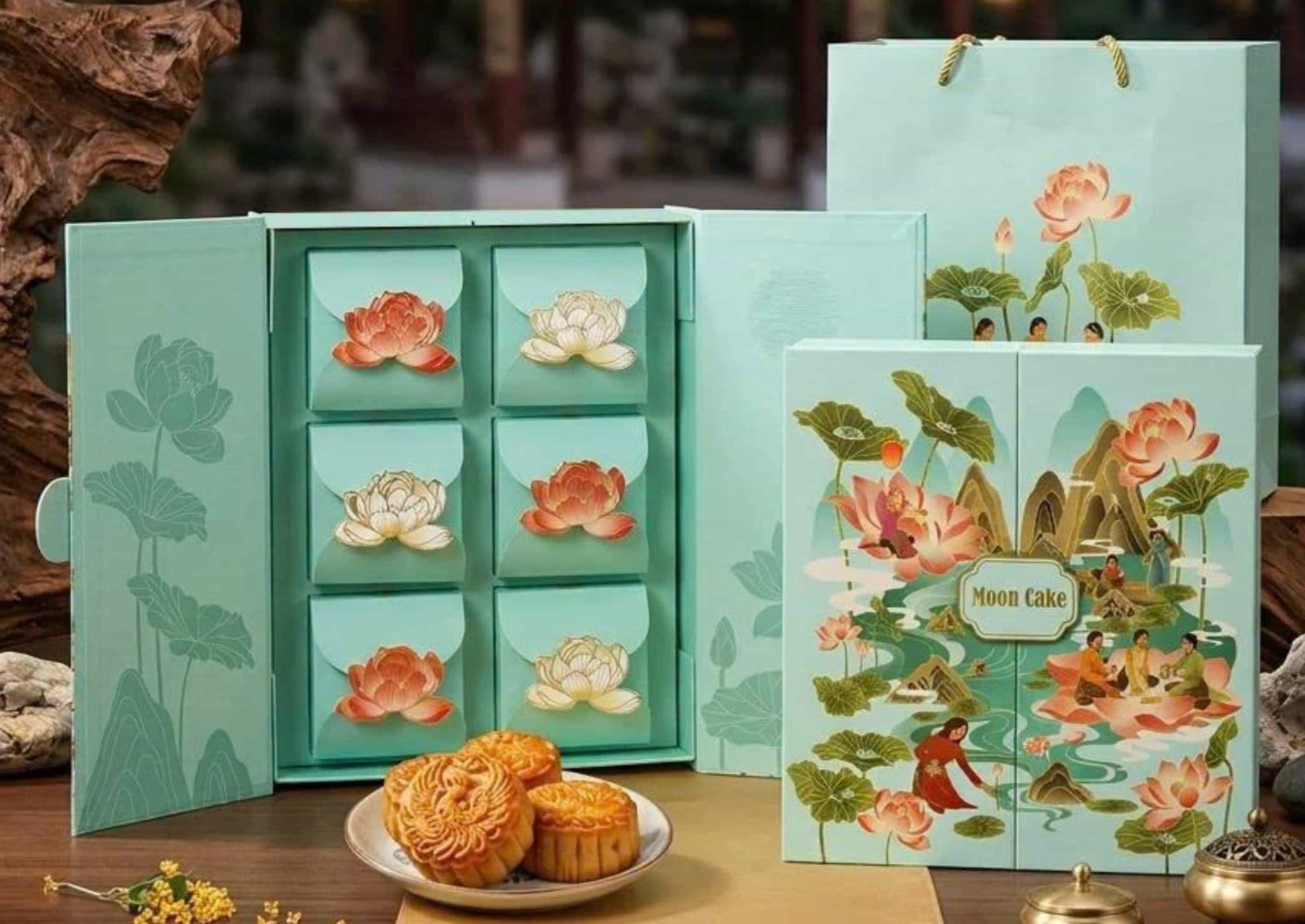 Set Bánh trung thu cao cấp + hộp và túi quà