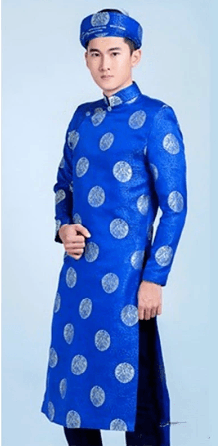 Áo dài Nam truyền thống & mấn Size S màu xanh — photo 1 of 1